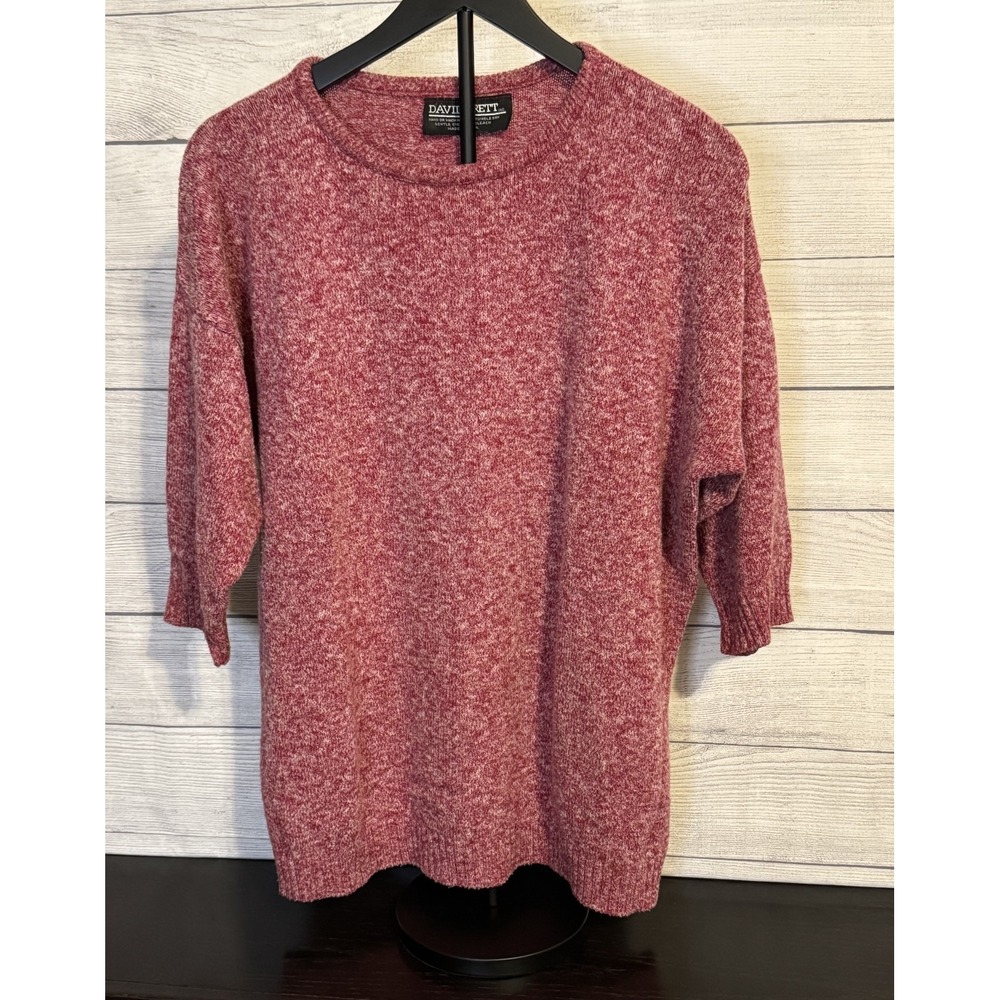 David Brett USA Vintage Knit Sweater Womens XL Heather Red Pullover Crewneck